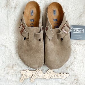 Birkenstock Boston Clog Taupe Suede 39 EU / 8 - 8.5 US Regular New